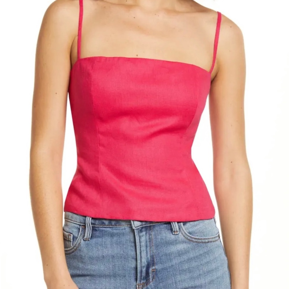 Pink tank top from reformation.